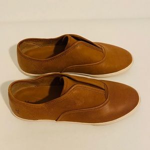 Frye slip on brown leather sneakers